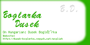 boglarka dusek business card